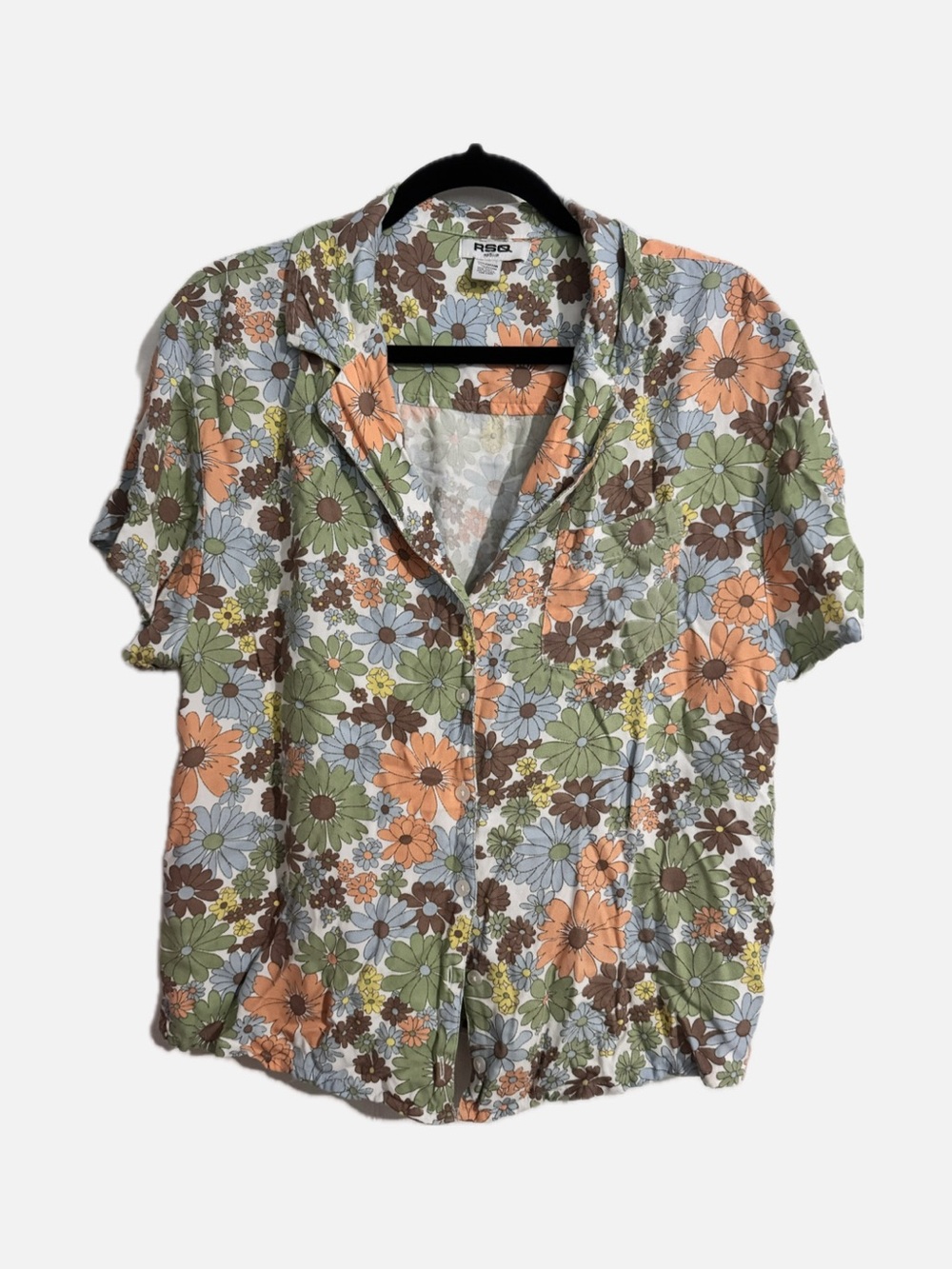 RSQ Floral Short-Sleeve Button-Up Shirt